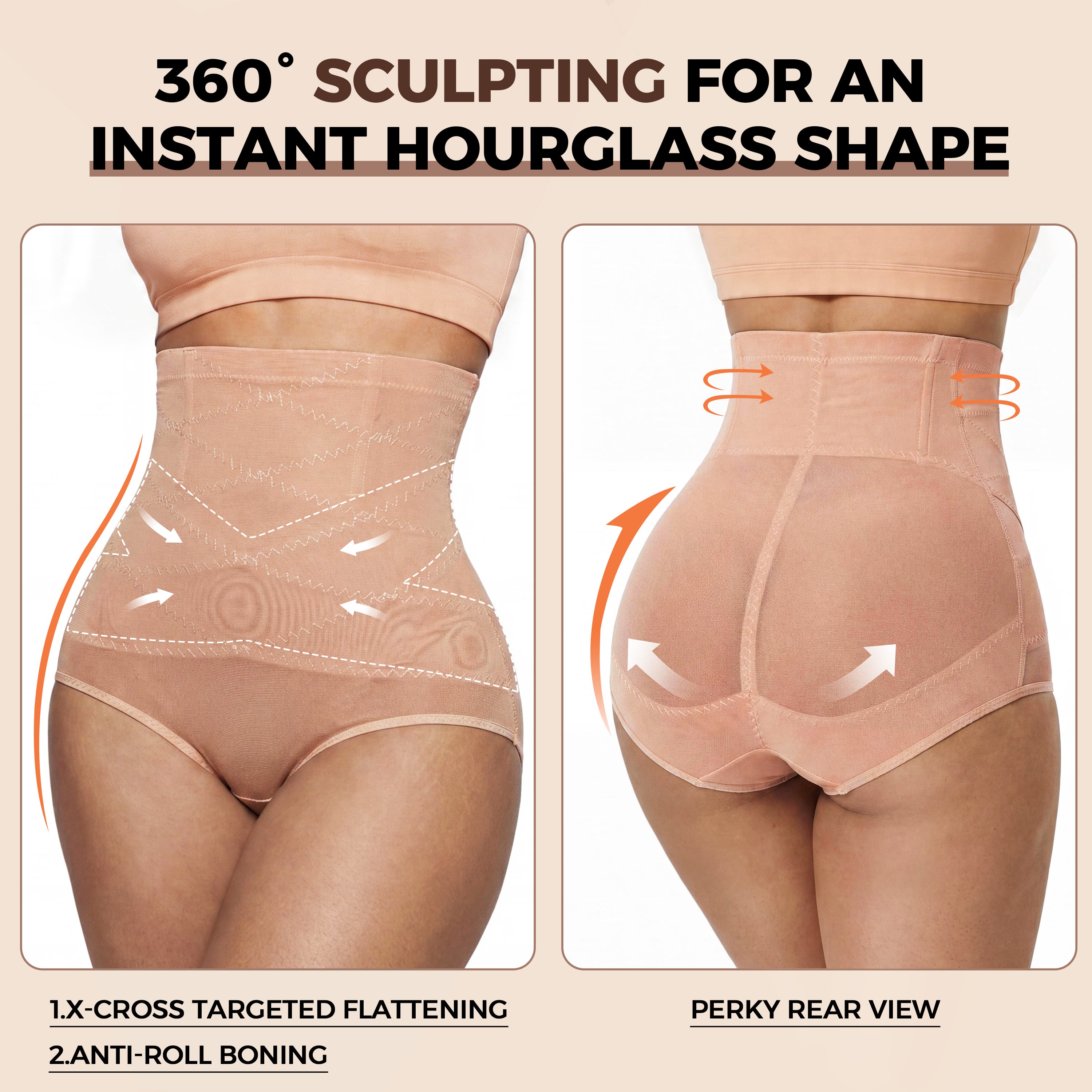 Silix 3D Sculpt™ Moldeador de Cintura Alta con Control Abdomen – Compresión 360° y Realce de Glúteos