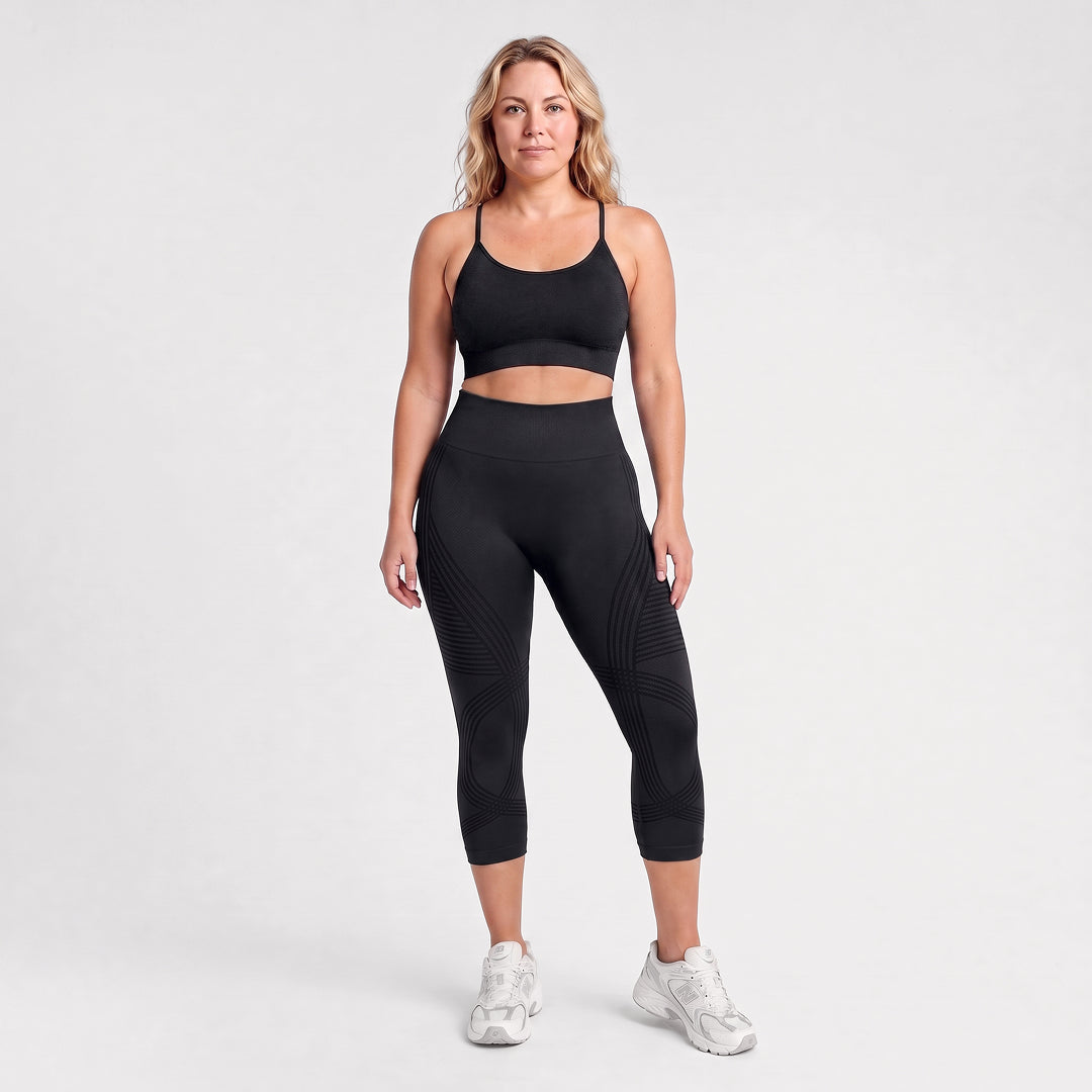 Leggings Capri Opacos con Diseño 3D Acanalado | Silix