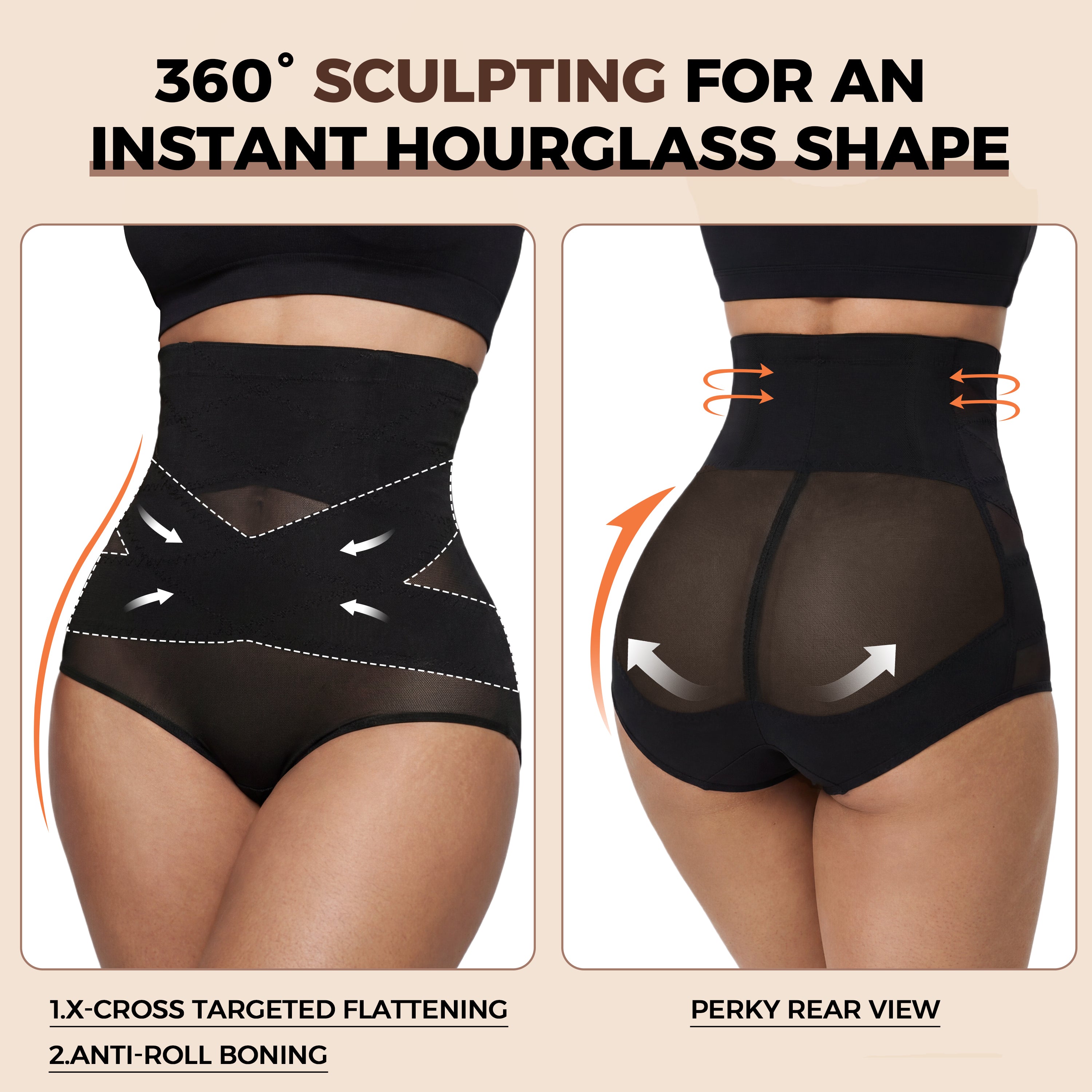 Silix 3D Sculpt™ Moldeador de Cintura Alta con Control Abdomen – Compresión 360° y Realce de Glúteos