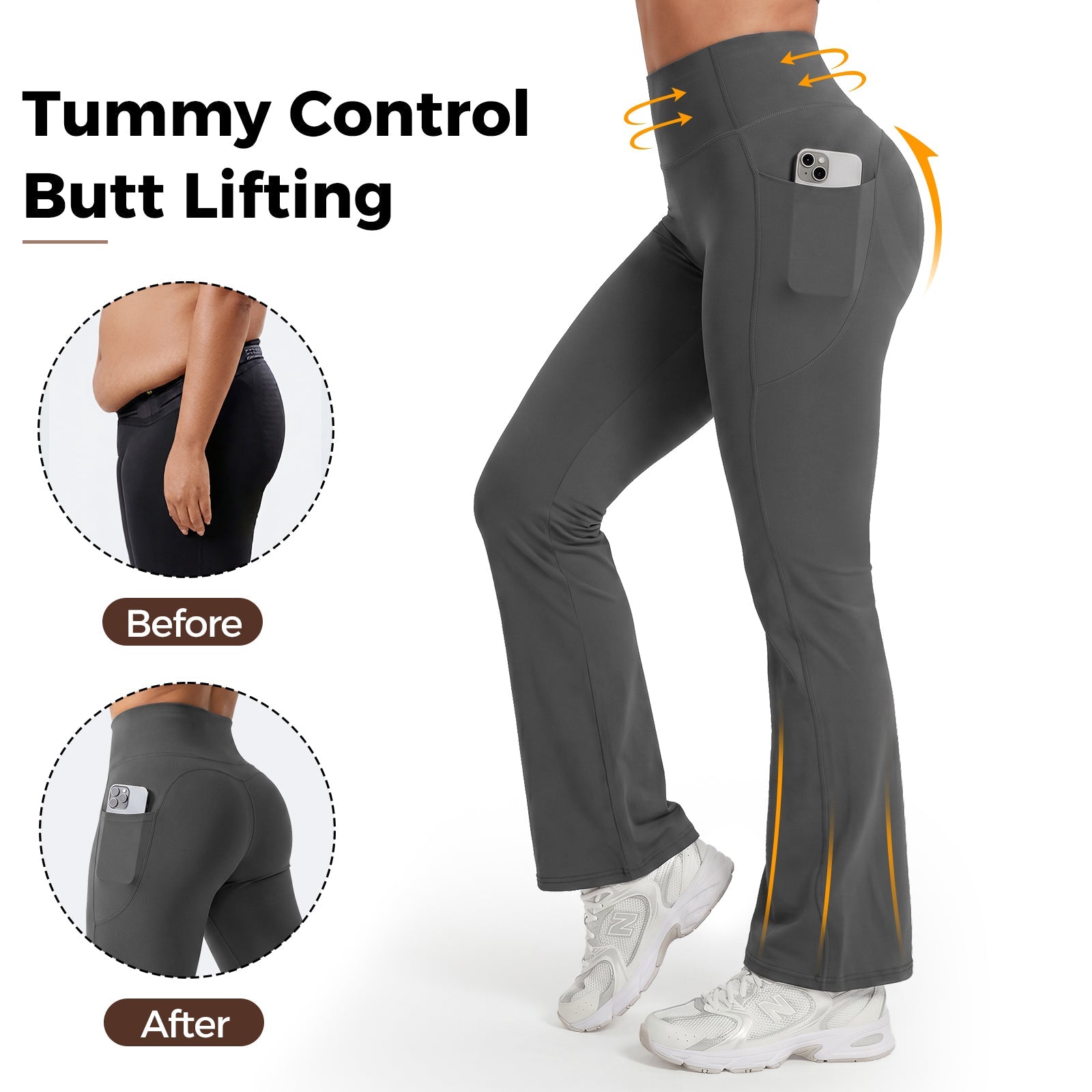 Leggings de Cintura Alta con Control Abdomen y Bolsillos