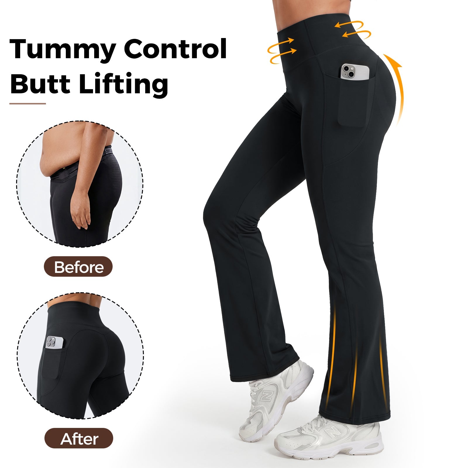 Leggings de Cintura Alta con Control Abdomen y Bolsillos