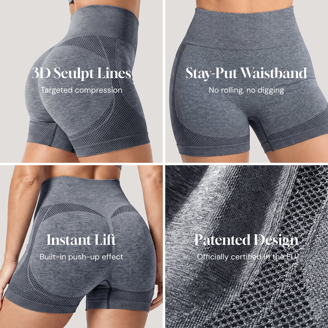 3D CelluSmooth Alta Cintura Compresión Shorts | Silix