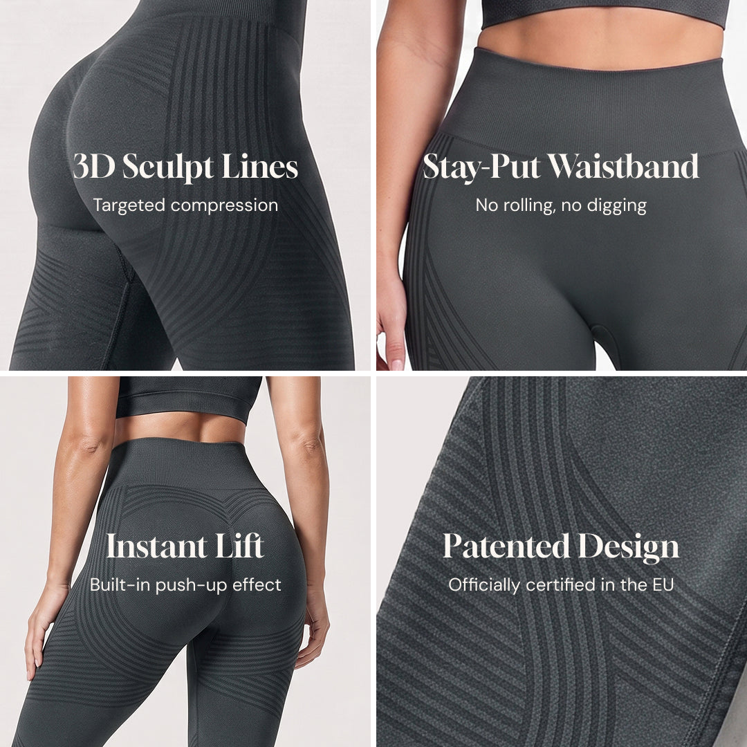 Leggings Capri Opacos con Diseño 3D Acanalado | Silix