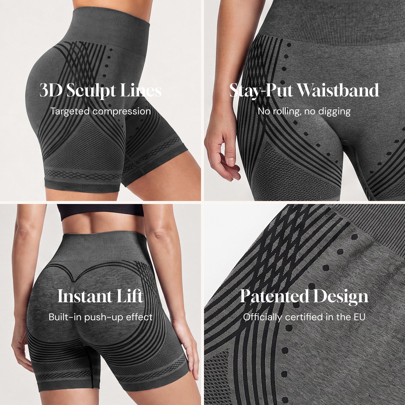 Shorts 3D CelluSmooth para Realzar el Trasero | Silix