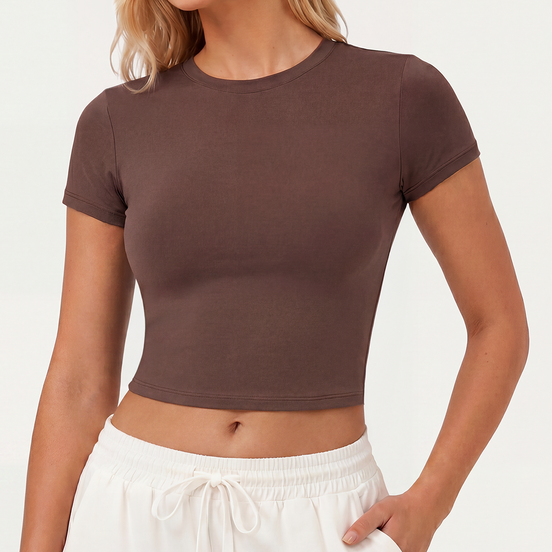 Silix AuraFlow Camiseta de Cuello Redondo | Top Deportivo Ultra Suave y Favorable