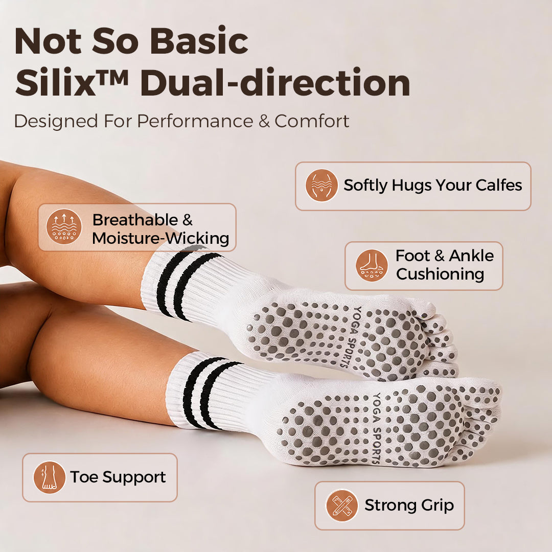 Silix™ Calcetines Antideslizantes Estándar - (Pack de 3) Sujeción Superior, Mayor Elasticidad, Confort y Estabilidad.