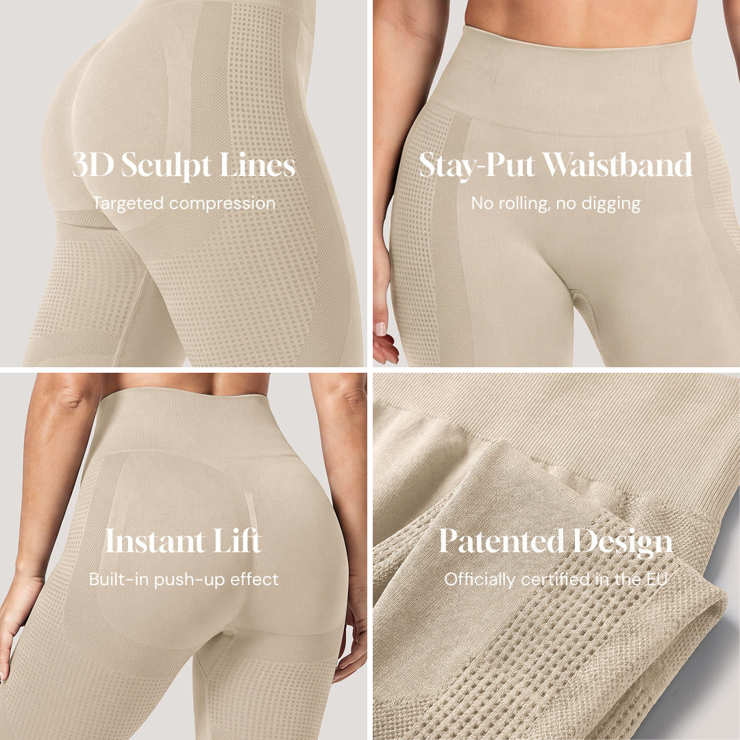Leggings Sin Costuras de Cintura Alta 3D CelluSmooth | Silix - Elevadores de Cuerpo
