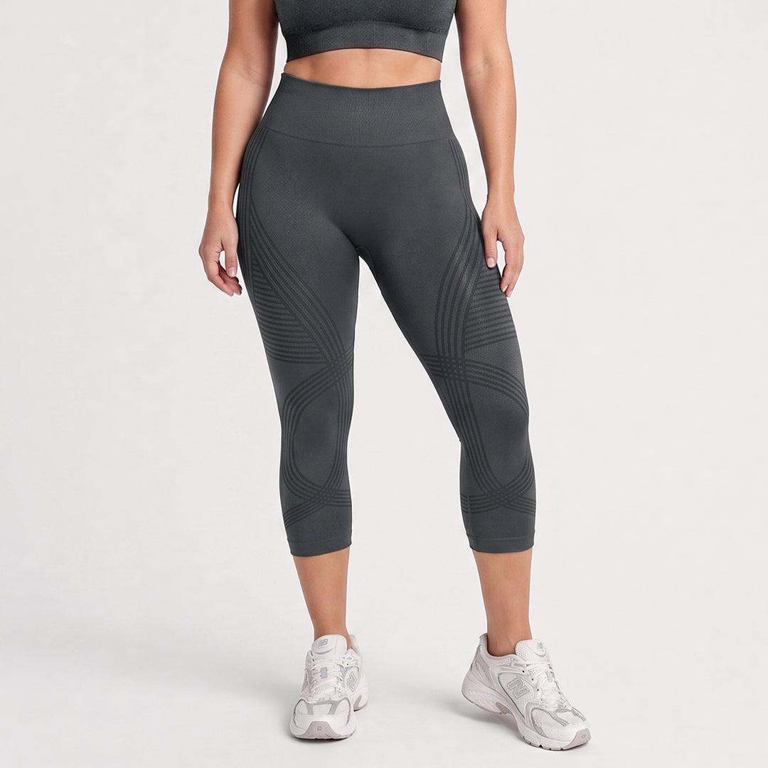 Leggings Capri Opacos con Diseño 3D Acanalado | Silix