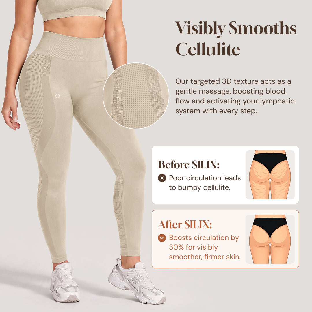 Leggings Sin Costuras de Cintura Alta 3D CelluSmooth | Silix - Elevadores de Cuerpo