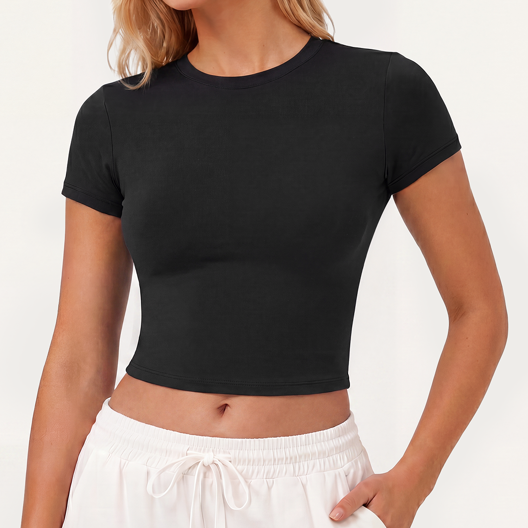 Silix AuraFlow Camiseta de Cuello Redondo | Top Deportivo Ultra Suave y Favorable