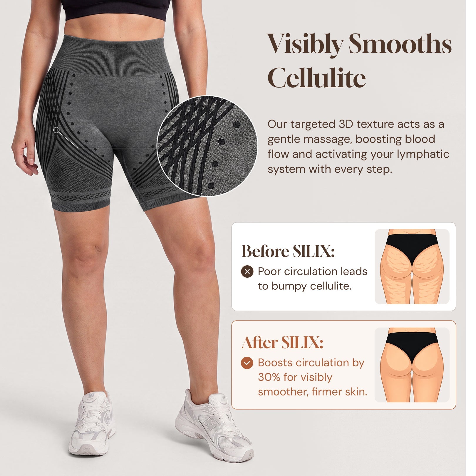 Shorts 3D CelluSmooth para Realzar el Trasero | Silix