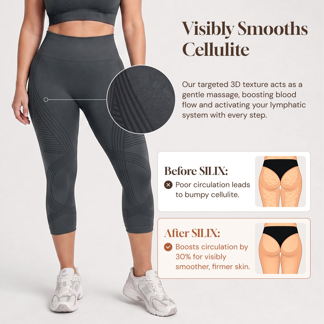 Leggings Capri Opacos con Diseño 3D Acanalado | Silix