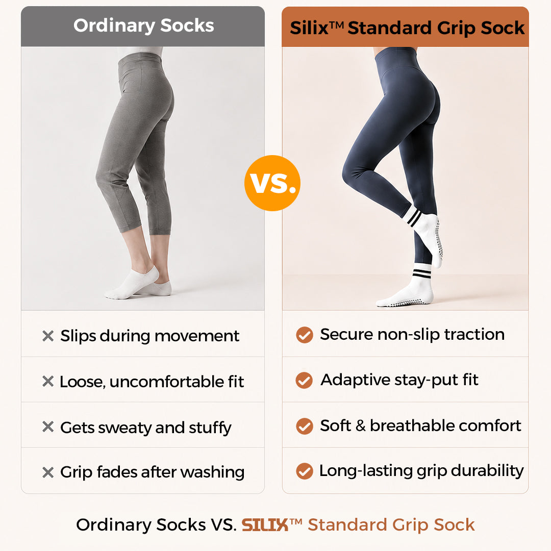 Silix™ Calcetines Antideslizantes Estándar - (Pack de 3) Sujeción Superior, Mayor Elasticidad, Confort y Estabilidad.