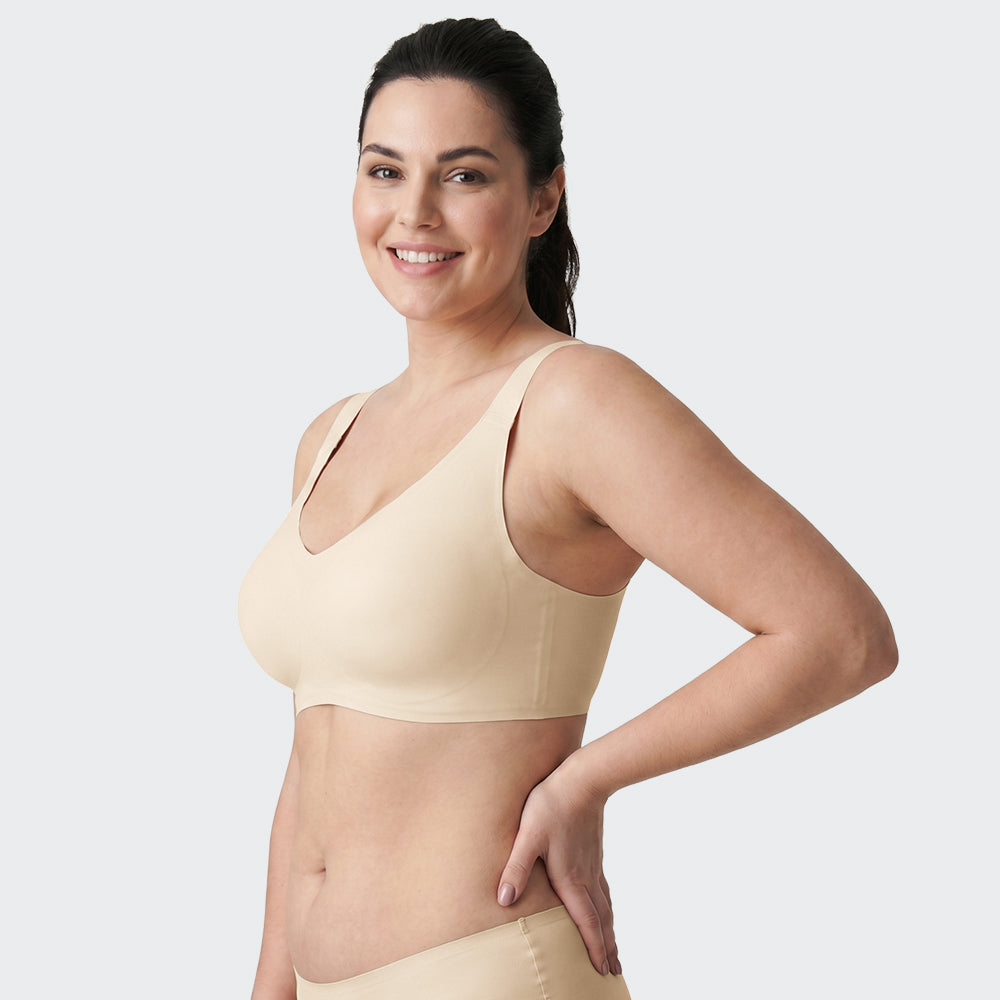 Sostén Sin Costuras Ultra Suave, Sujetador Gel 360° con Cobertura Completa para Busto Generoso