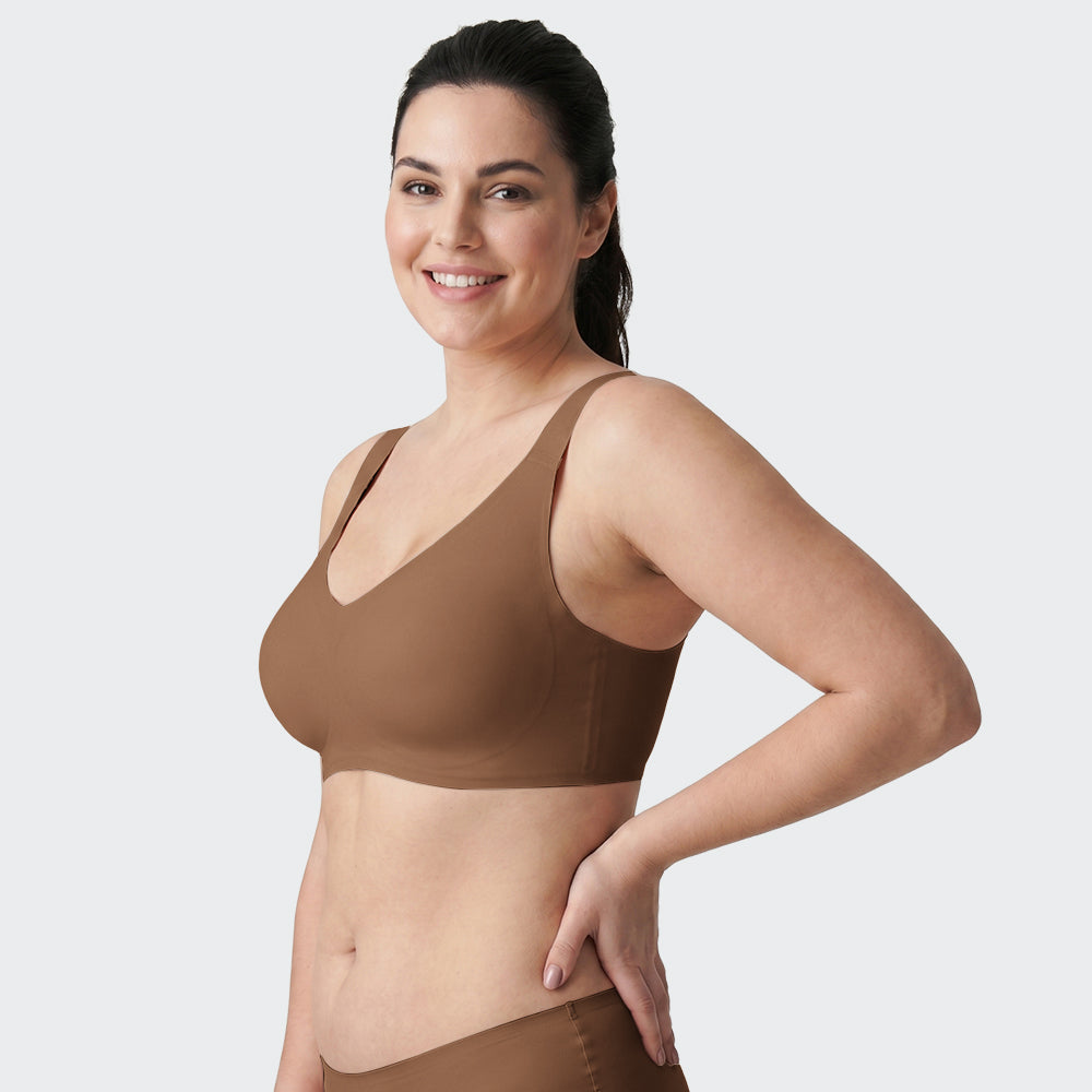 Sostén Sin Costuras Ultra Suave, Sujetador Gel 360° con Cobertura Completa para Busto Generoso