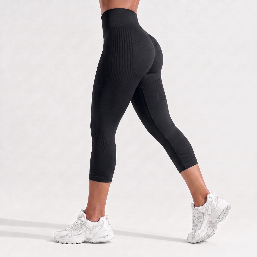 Leggings Capri Opacos con Diseño 3D Acanalado | Silix
