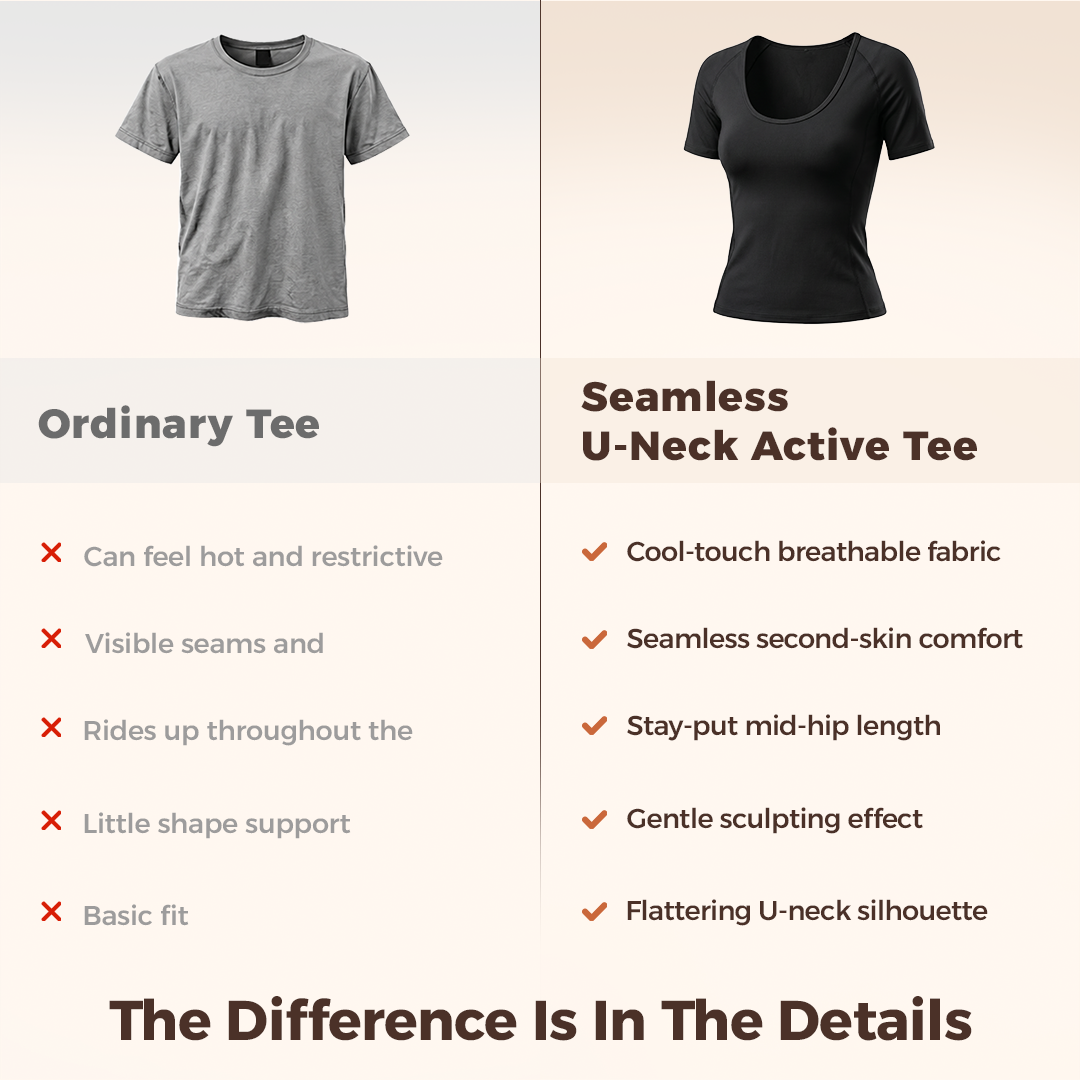 Camiseta Sin Costuras Silix con Escote en U | Top de Entrenamiento Fresco