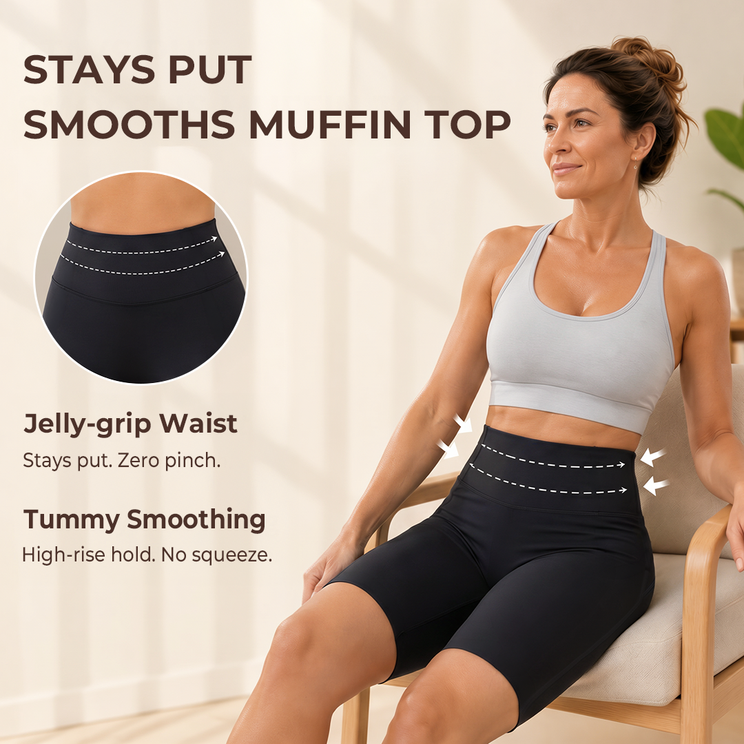 Silix 'No-Squeeze' Jelly-Grip 5" Sculpting Shorts (Abdomen Smoothing & Anti-Chafing)