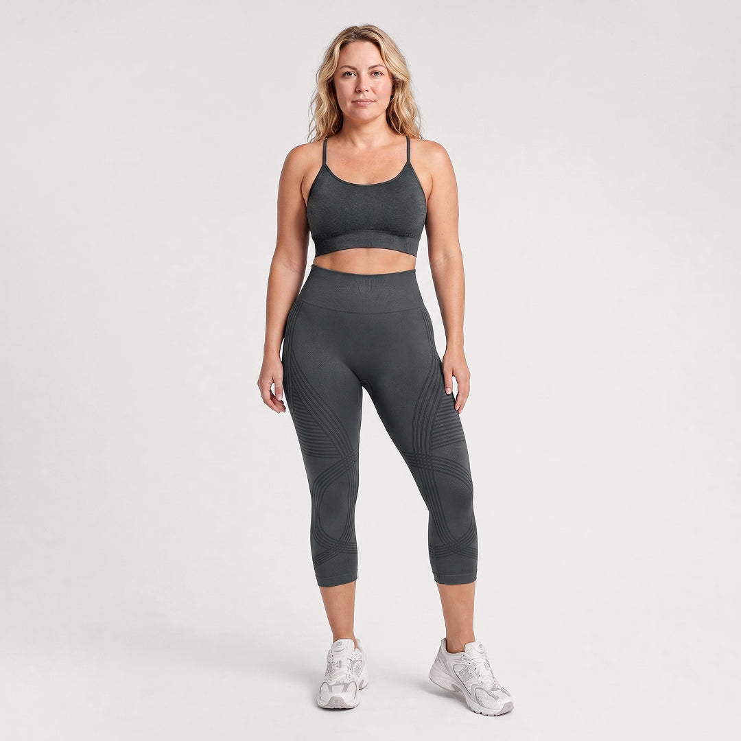 Leggings Capri Opacos con Diseño 3D Acanalado | Silix