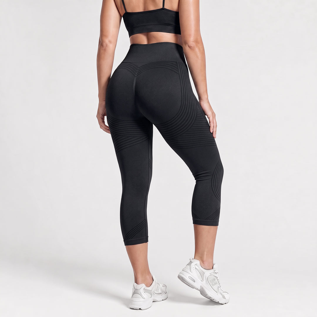 Leggings Capri Opacos con Diseño 3D Acanalado | Silix