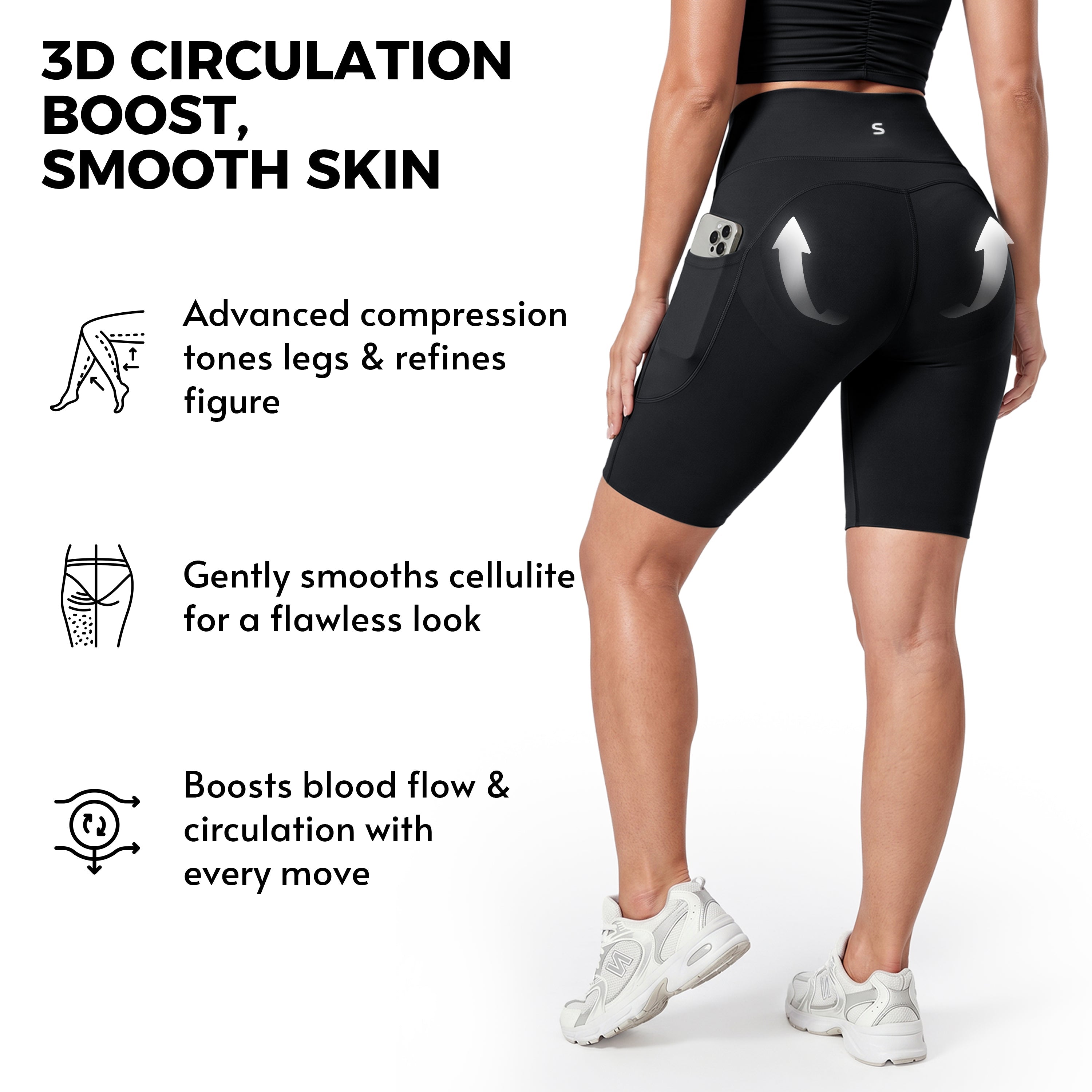 Silix™ Pantalones Cortos Sculpting Anticelulitis con Bolsillos