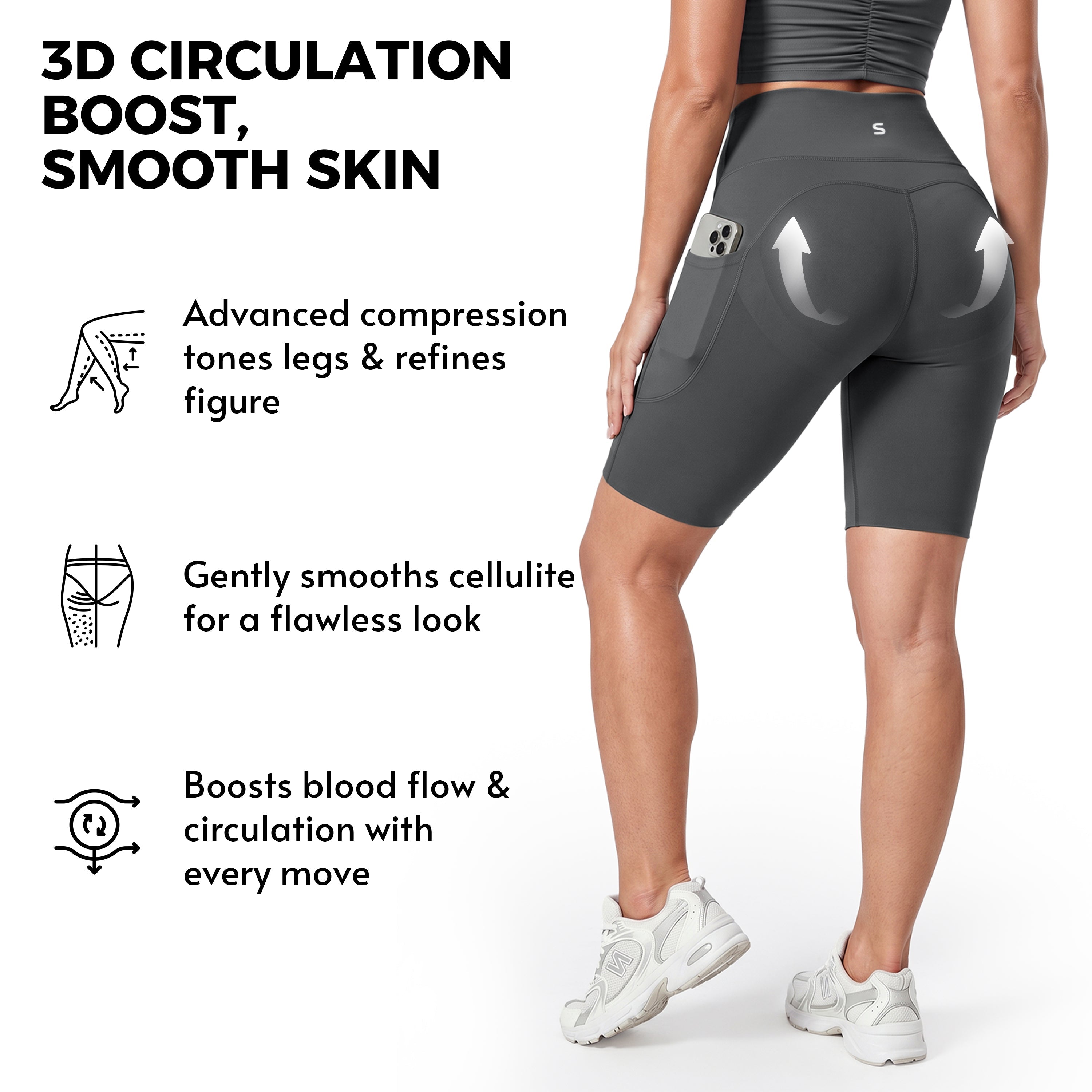 Silix™ Pantalones Cortos Sculpting Anticelulitis con Bolsillos
