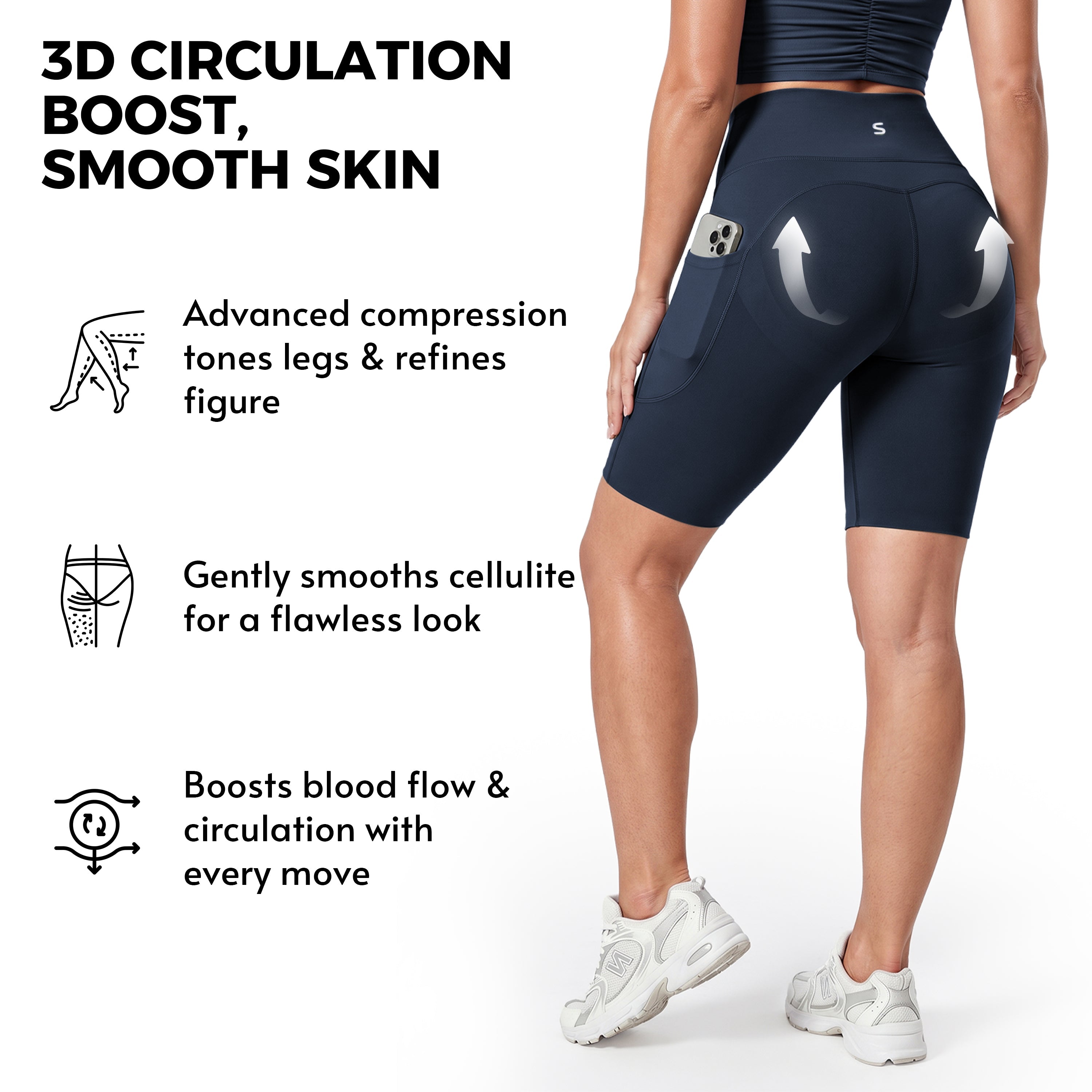 Silix™ Pantalones Cortos Sculpting Anticelulitis con Bolsillos