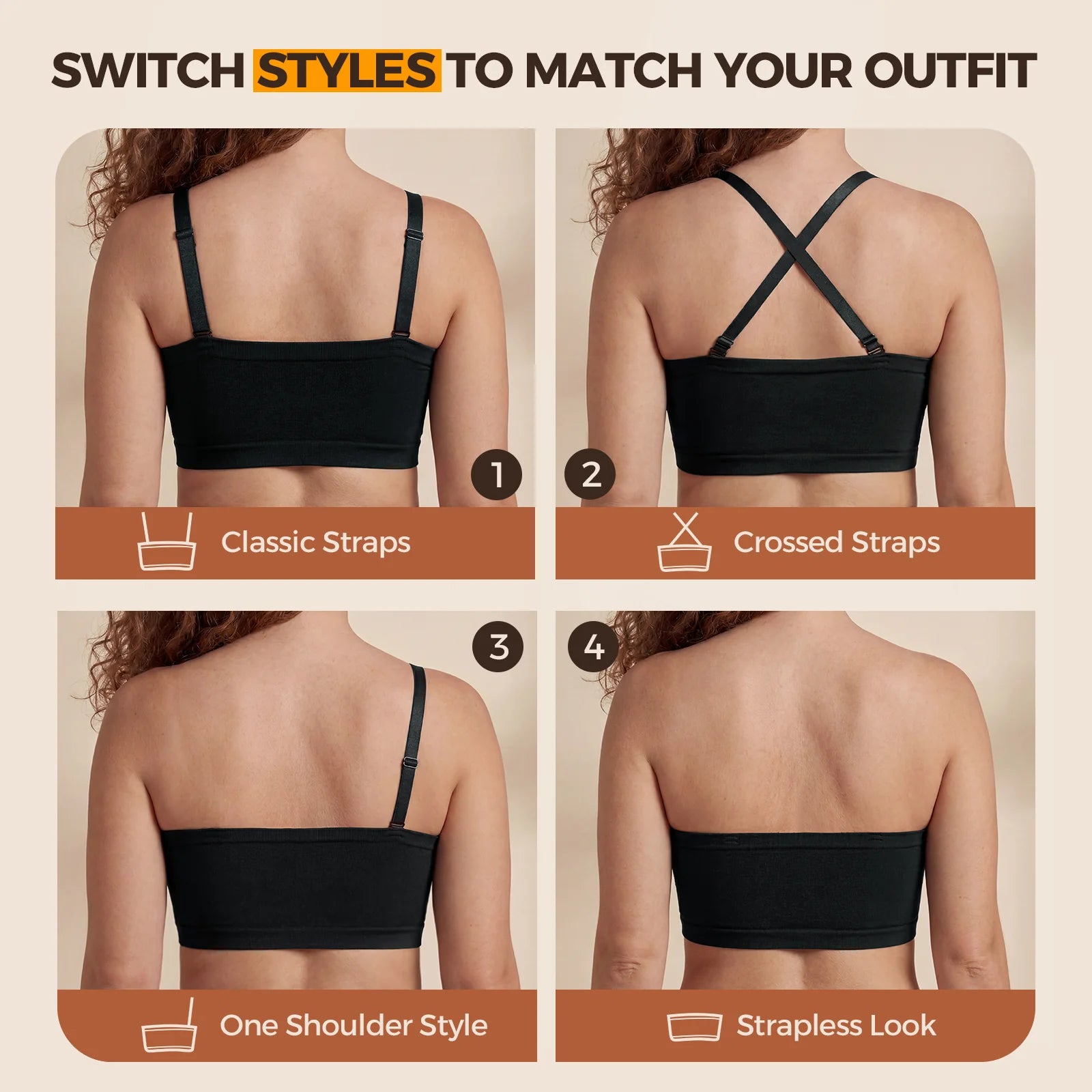 Bandeau Convertible: Sostén Versátil para Uso Diario