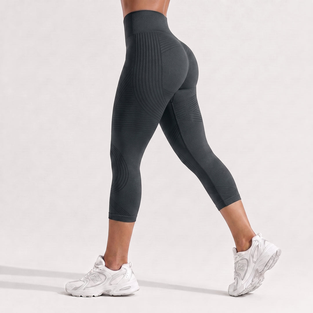 Leggings Capri Opacos con Diseño 3D Acanalado | Silix