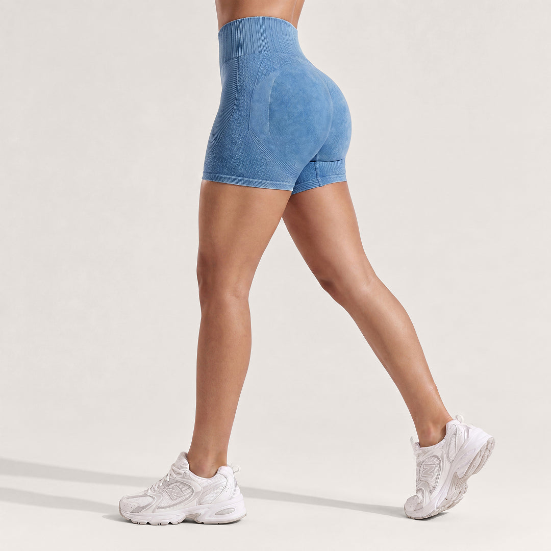 Shorts de Cintura Alta con Control Abdomen y Tejido 3D CelluSmooth Lavado de Arena | Silix